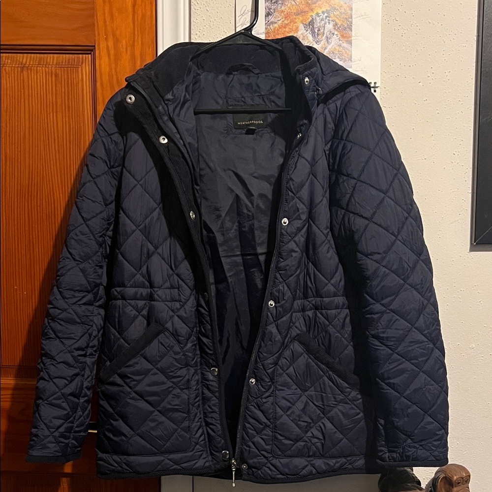 Quilted Black Hooded Jacket